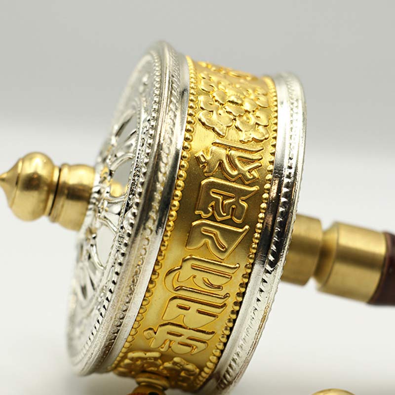 Mythstone Tibetan Prayer Wheel Six True Words Copper Peace Protection Decoration