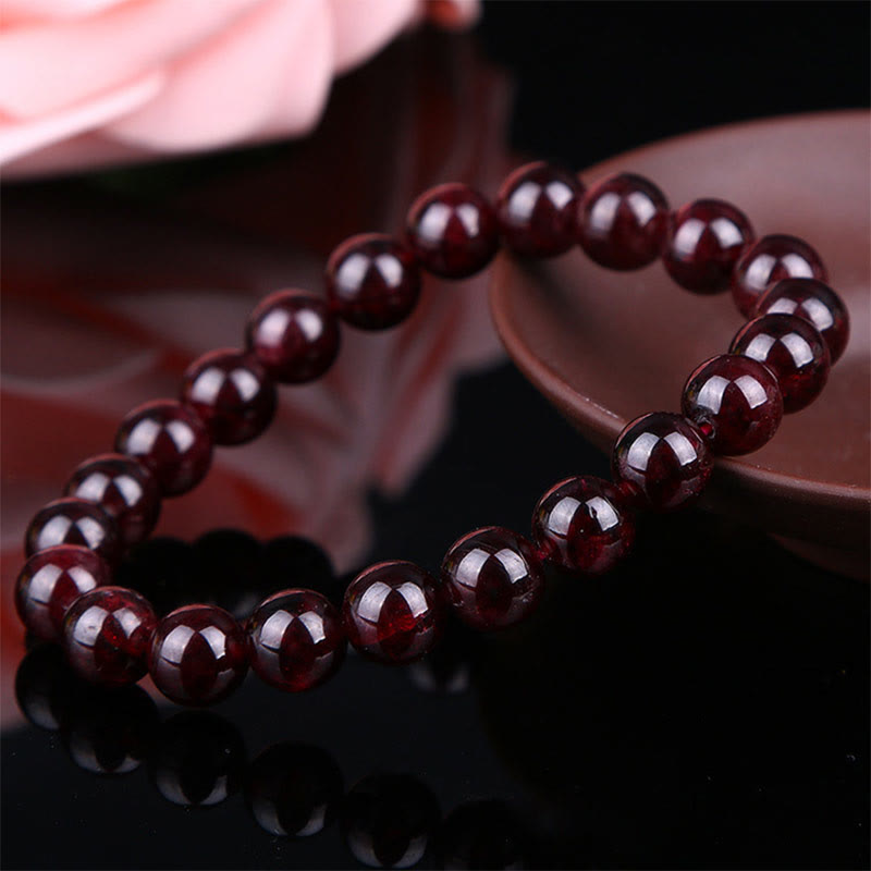 Mythstone Natural Garnet Bead Passion Bracelet