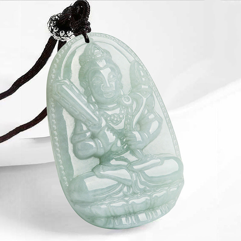 Colgante de jade de Buda natal del zodíaco chino con piedra mitológica que representa la prosperidad y la riqueza