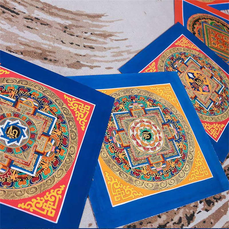 Mythstone Tibetan Handmade Thangka Painting Blessing Thangka Blind Box Random Color Pattern