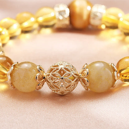 Mythstone Citrine Generosity Prosperity Beaded Bracelet