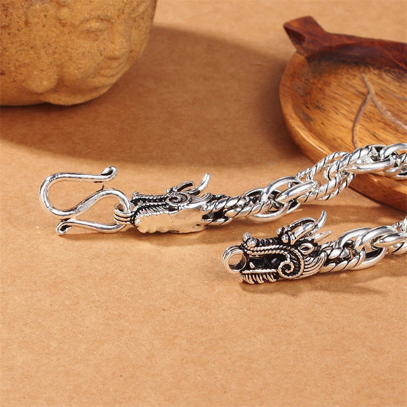 Mythstone 925 Sterling Silver Dragon Luck Protection Bracelet