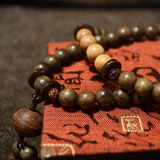 Mythstone Tibetan Sandalwood Protection Charm Mala Bracelet