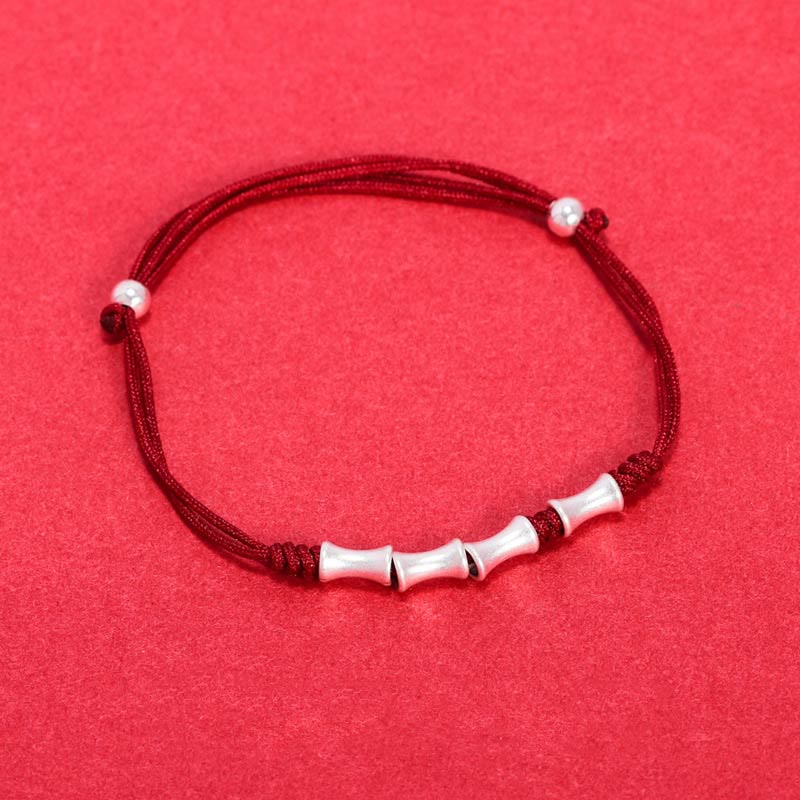 Mythstone 925 Sterling Silver Bamboo Design Protection Luck Braided Bracelet