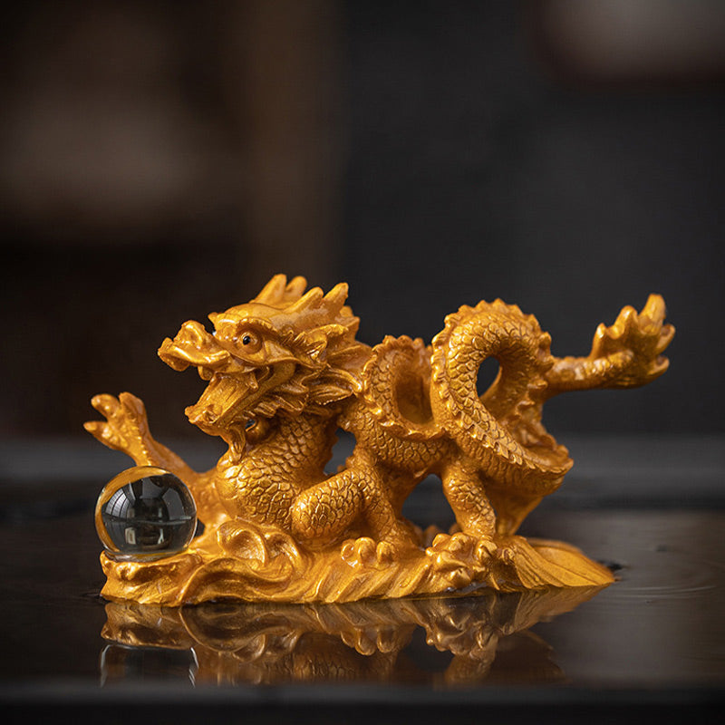 Mythstone Year Of The Dragon Color Changing Resin Luck Success Tea Pet Home Figurine Decoration