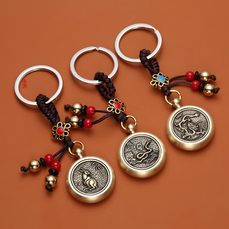 Mythstone 12 Chinese Zodiac Blessing Wealth Fortune Keychain