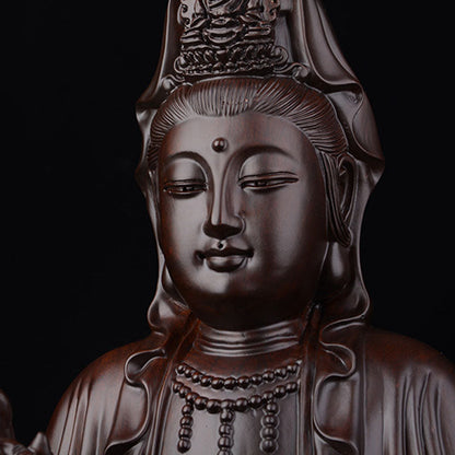 Mythstone Avalokitesvara Ebony Lotus Harmony Blessing Home Decoration