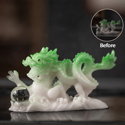 Mythstone Year Of The Dragon Color Changing Resin Luck Success Tea Pet Home Figurine Decoration