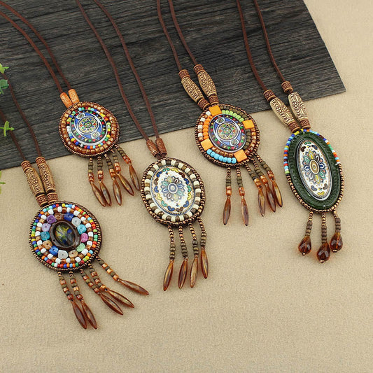 Mythstone Mandala Pattern Beads Creativity Necklace Pendant