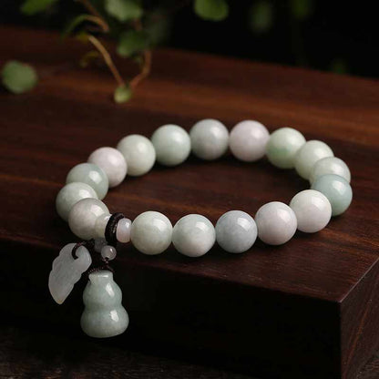 Mythstone Natural Jade Pi Xiu Buddha Gourd Apple Success Bracelet