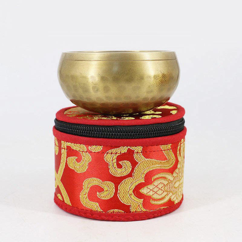 Mythstone Tibetan Singing Bowl Storage Bag with Zipper Closure Decoration