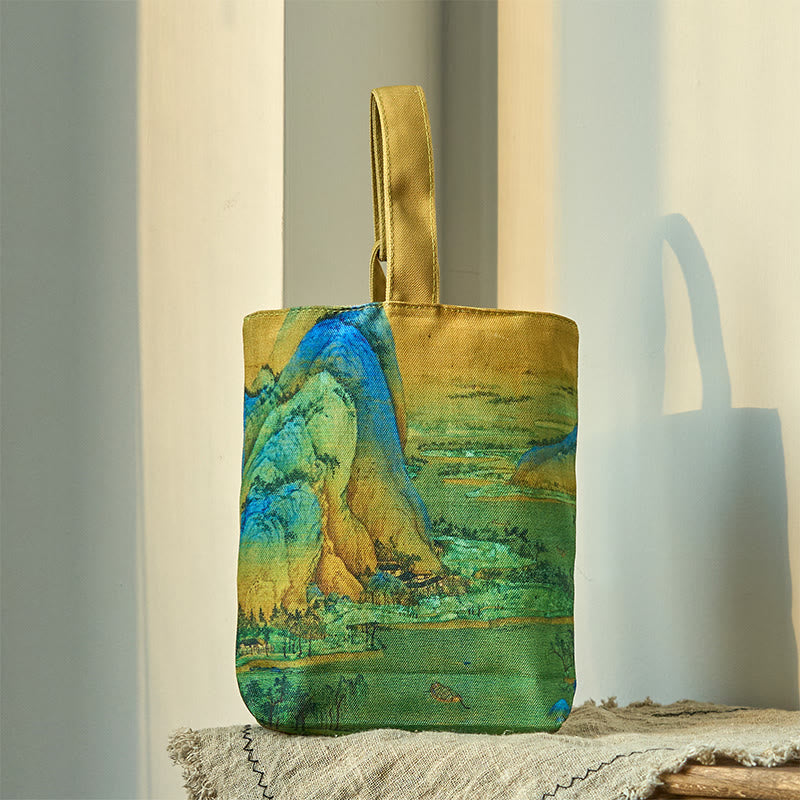 Mythstone Landscape Painting Canvas Handbag