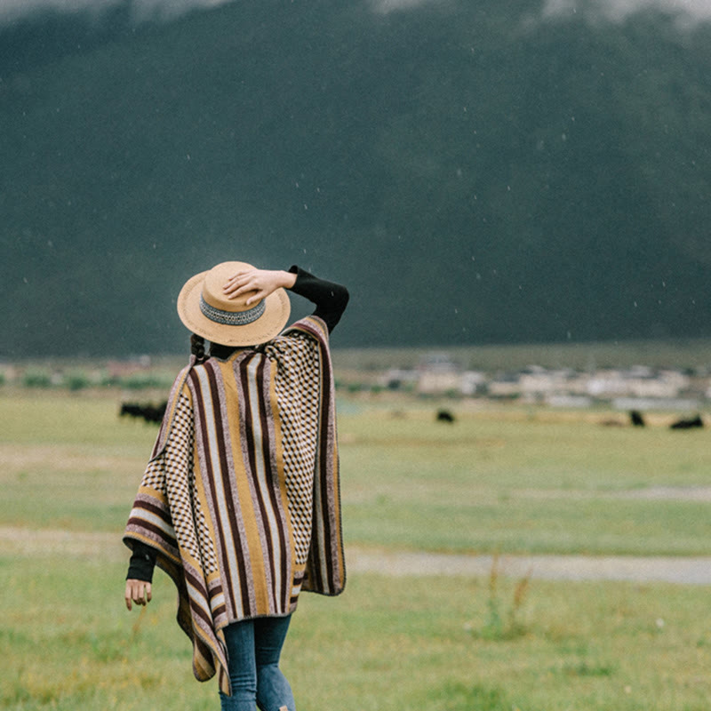 Bufanda de viaje cálida y acogedora de invierno con patrón clásico tibetano Mythstone