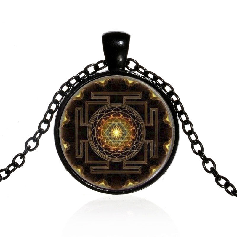 Mythstone Sacred Sri Yantra Time Gemstone Necklace