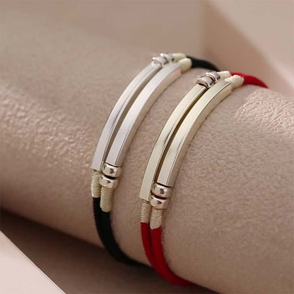 Mythstone 925 Sterling Silver Red String Layered Braid Bracelet