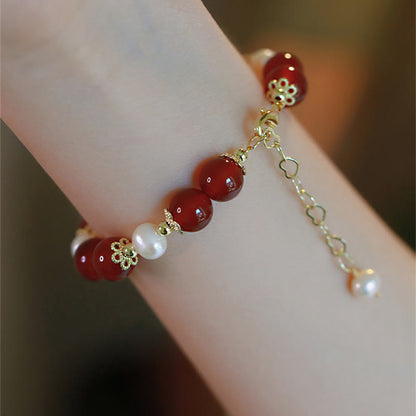 MythStone Red Agate Pearl Confidence Self-acceptance Bracelet