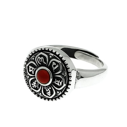 Mythstone Tibetan Om Mani Padme Hum Peace Rotatable Ring