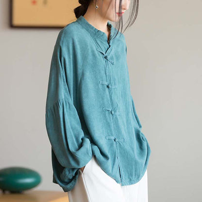 Camisa de manga larga con botones de rana Mythstone, top de meditación tai chi zen, ropa Hanfu, chaqueta 