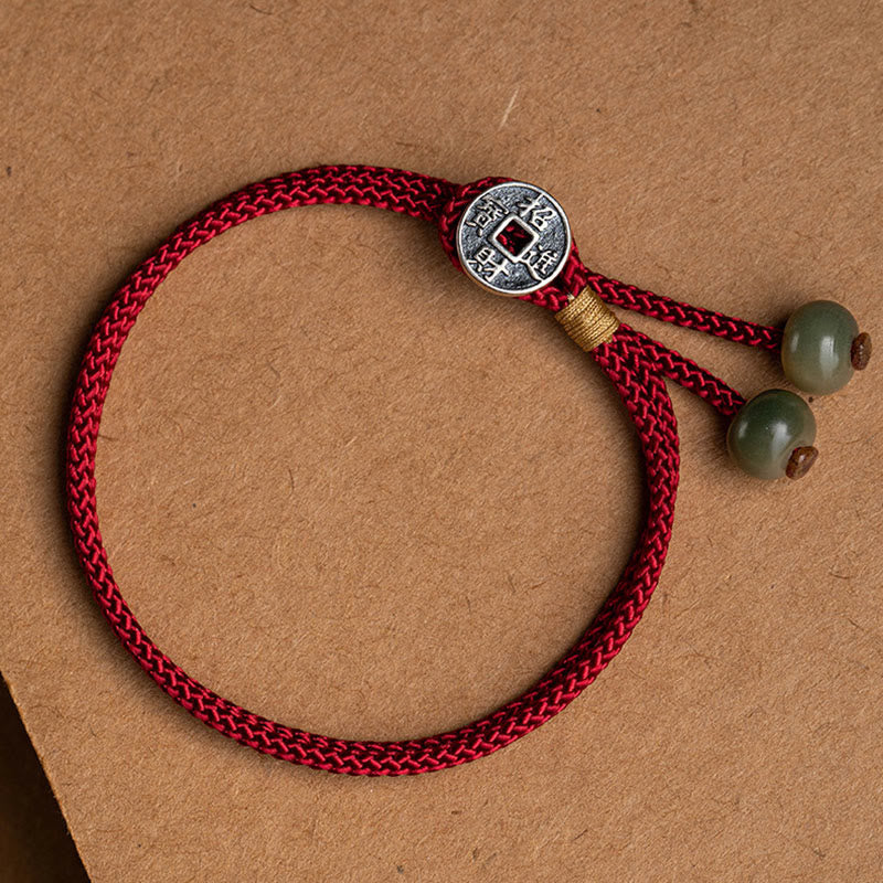 MythStone 925 Sterling Silver Handmade Chinese Zodiac Natal Buddha Cyan Bodhi Seed Protection Braided Red String Bracelet