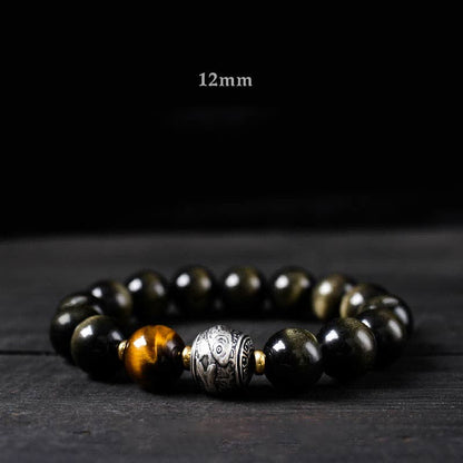 Mythstone To Experience a Reversal of Fortune Rainbow Obsidian Gold Sheen Obsidian Protection Bracelet