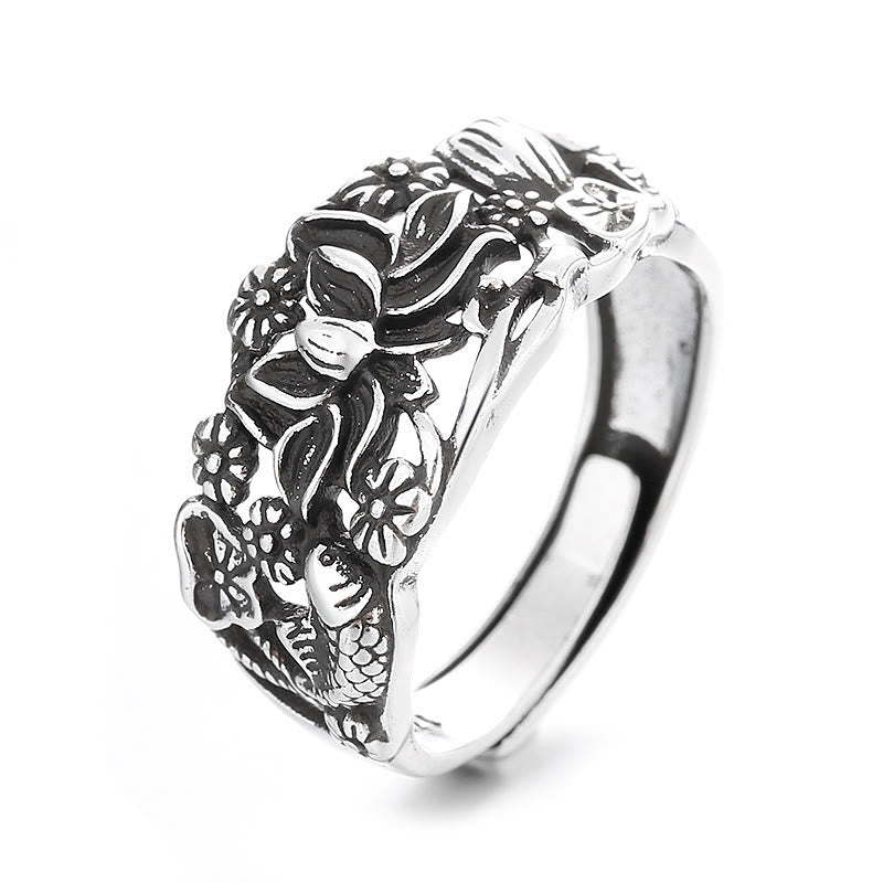 Mythstone Lotus Symbol Koi Fish Enlightenment Ring