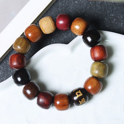 Mythstone Tibet Various Wood Om Mani Padme Hum Purity Bracelet