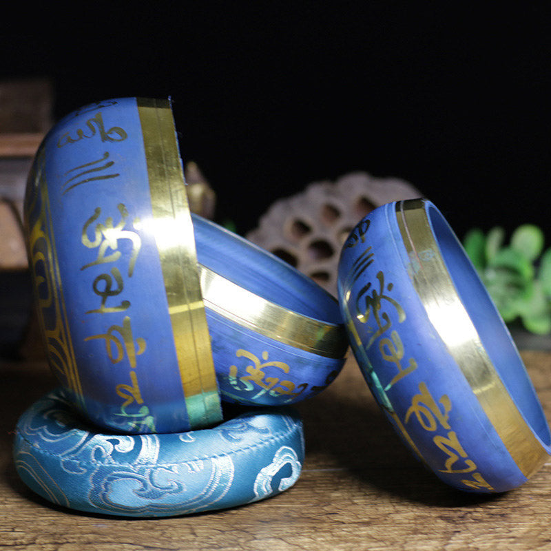 Mythstone Tibetan Sound Bowl Handcrafted for Relaxation Meditation Prayer Singing Bowl Set