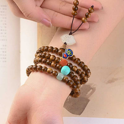 Mythstone Tibetan Rosewood Protection Calm Bracelet Mala