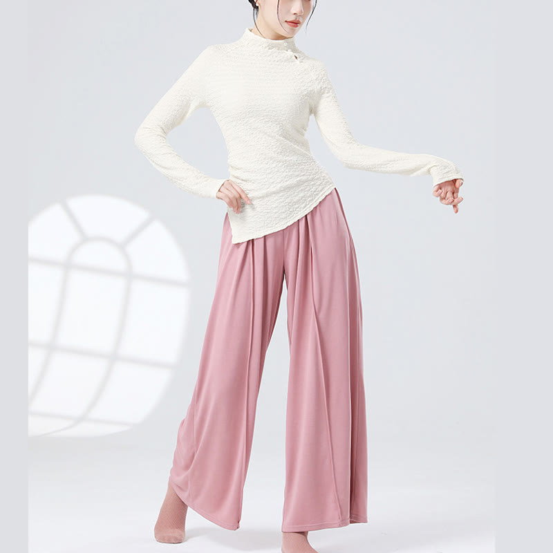 Mythstone Solid Color Loose Wide Leg Pants Dance Women's Yoga Pants