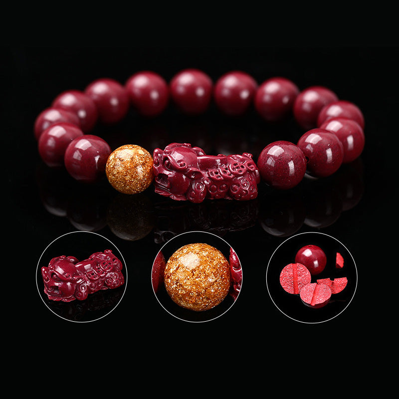 Mythstone Tibetan Cinnabar Pixiu Calm Bracelet