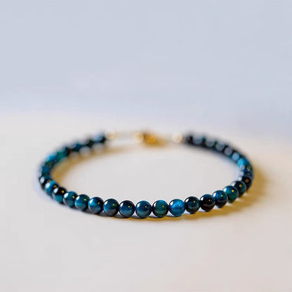 Mythstone Natural Blue Tiger Eye Stone Protection Chain Bracelet