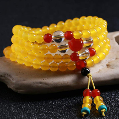 Mythstone 108 Mala Beads Yellow Chalcedony Harmony Bracelet