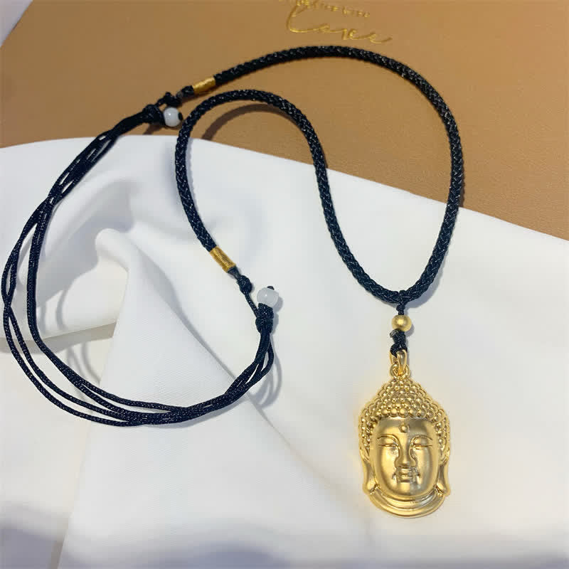 Mythstone Gold Buddha Copper Wealth Necklace Pendant