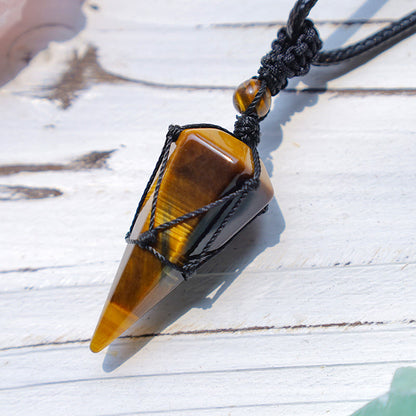 Mythstone Natural Stone Pointed Pendant Necklace