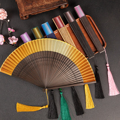 Mythstone Gradient Handheld Bamboo Folding Fan