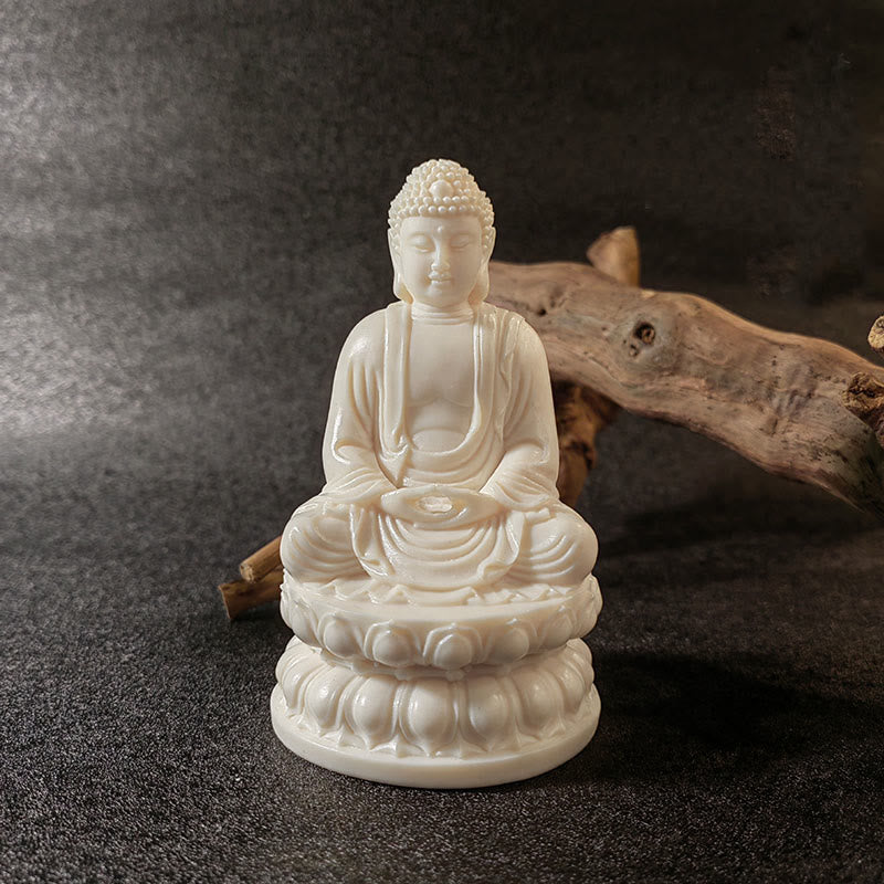 Mythstone Mini Ivory Fruit Tathagata Buddha Lotus Kwan Yin Avalokitesvara Manjusri Samantabhadra Serenity Desk Decoration