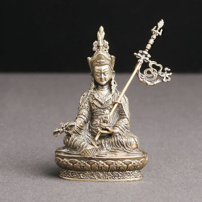 Mythstone Padmasambhava Buddha Figure Serenity Copper Statue Decoration Temple Ornament