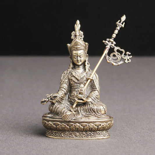 Mythstone Padmasambhava Buddha Figure Serenity Copper Statue Decoration Temple Ornament