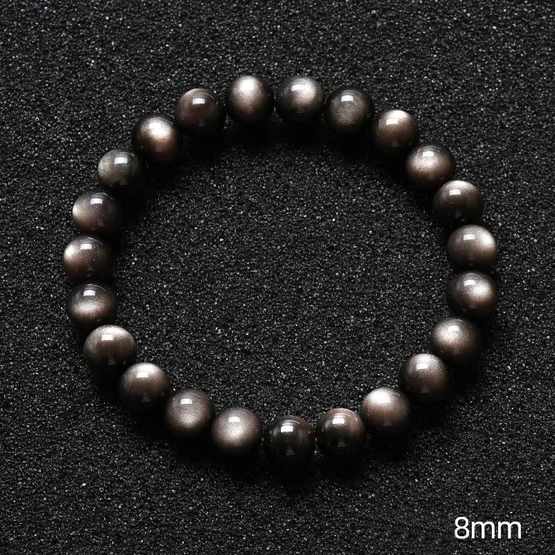 Mythstone Natural Silver Sheen Obsidian Soothing Protection Bracelet