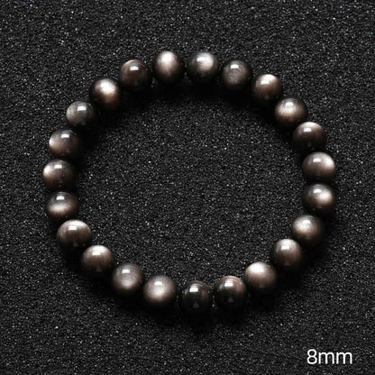 Mythstone Natural Silver Sheen Obsidian Soothing Protection Bracelet