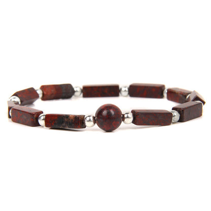 Mythstone Natural Crystal Amethyst Tiger Eye Spiritual Balance Bracelet