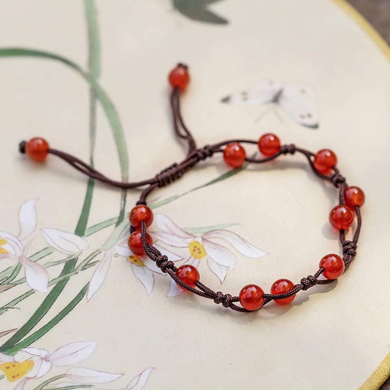 MythStone Red Agate Moss Agate Cinnabar Calm Bracelet