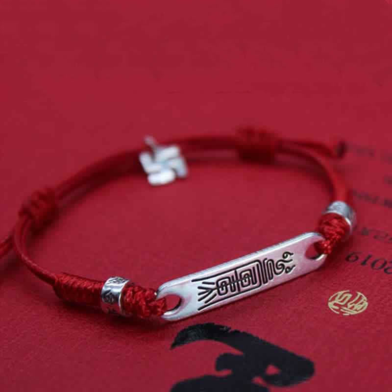 Mythstone 925 Sterling Silver Red String Luck Strength Braid Bracelet