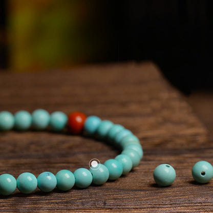 Mythstone Turquoise Red Agate Bead Protection Bracelet