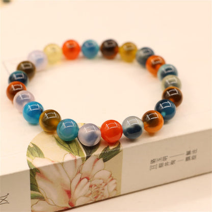 Pulsera de cuentas de ágata de caramelo de colores Mythstone con poder curativo