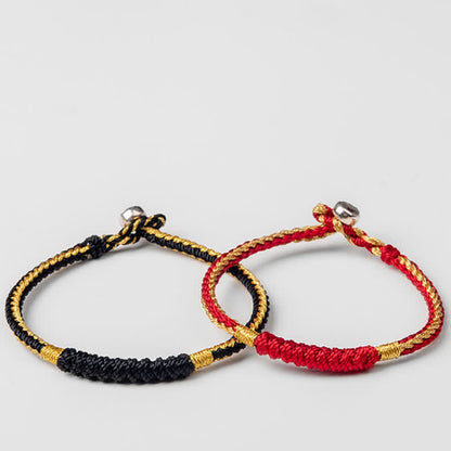 Pulsera trenzada tibetana hecha a mano con protección de la suerte Mythstone