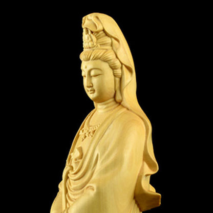 Mythstone Avalokitesvara Boxwood Blessing Home Decoration