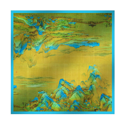 Mythstone A Panorama of Rivers and Mountains 100% Mulberry Silk Scarf Premium Grade 6A Silk Shawl