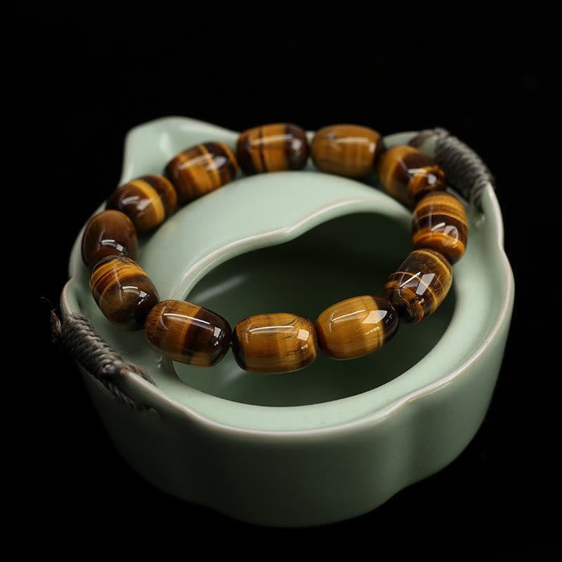 Mythstone Natural Tiger Eye Stone Integrity Willpower Bracelet