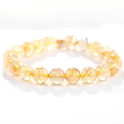 Citrine Luck Protection Moon Charm Bracelet